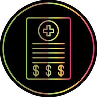 Medical Bill Line Gradient Due Color Icon vector