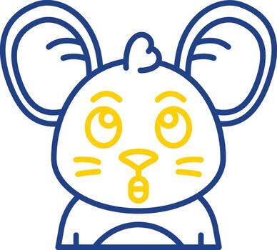 Surprised Line Two Color Icon vector