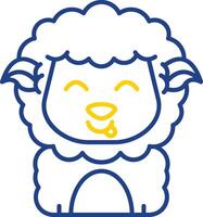 Tongue Line Two Color Icon vector