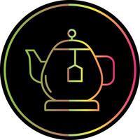 Teapot Line Gradient Due Color Icon vector