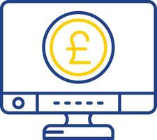 Pound Line Two Color Icon vector