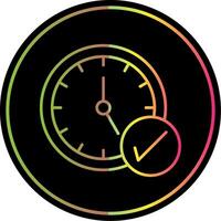 Time Management Line Gradient Due Color Icon vector