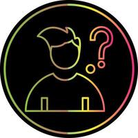 Question Line Gradient Due Color Icon vector