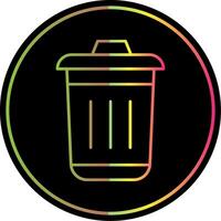 Dustbin Line Gradient Due Color Icon vector