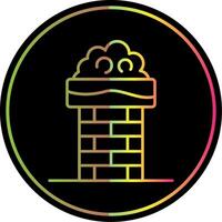 Chimney Top Line Gradient Due Color Icon vector