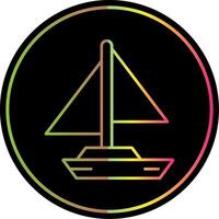 Small Yacht Line Gradient Due Color Icon vector