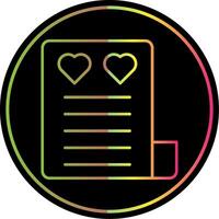 Love Letter Line Gradient Due Color Icon vector
