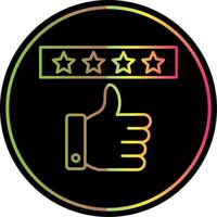 Positive Review Line Gradient Due Color Icon vector