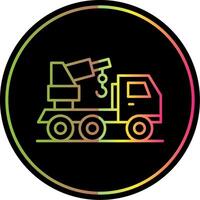 Crane Truck Line Gradient Due Color Icon vector