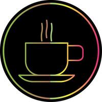 Hot Coffee Line Gradient Due Color Icon vector