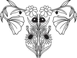 black and white background flower vector