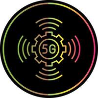 5G Line Gradient Due Color Icon vector