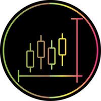 Stock Market Line Red Circle Icon vector