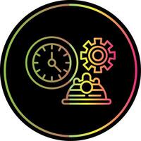 Working Hours Line Gradient Due Color Icon vector
