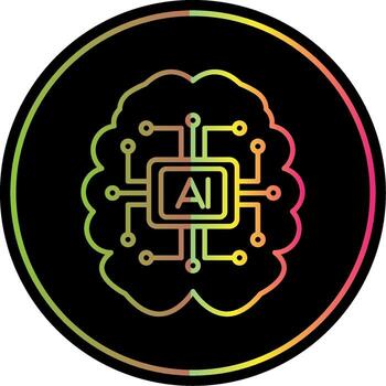 Artificial Intelligence Line Gradient Due Color Icon vector