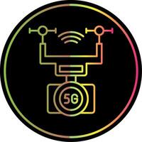 Smart Drone Line Gradient Due Color Icon vector