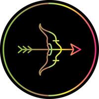 Bow And Arrow Line Gradient Due Color Icon vector