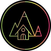 Mountain House Line Gradient Due Color Icon vector