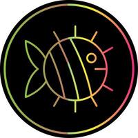 Fish Line Gradient Due Color Icon vector