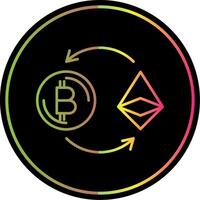 Ethereum Line Gradient Due Color Icon vector