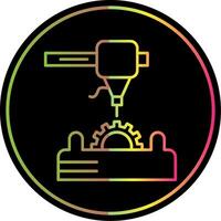 3d Printer Line Gradient Due Color Icon vector