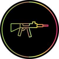 Machine Gun Line Red Circle Icon vector