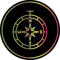 Compass Line Gradient Due Color Icon vector