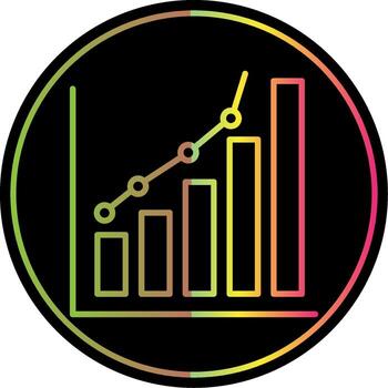 Increase Line Gradient Due Color Icon vector
