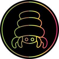 Hermit Crab Line Gradient Due Color Icon vector