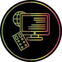 Remote Access Line Gradient Due Color Icon vector