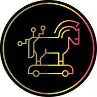 Trojan Horse Line Gradient Due Color Icon vector