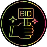 Bid Line Gradient Due Color Icon vector