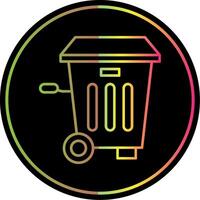 Trash Bin Line Gradient Due Color Icon vector