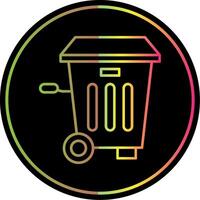 Trash Bin Line Gradient Due Color Icon vector