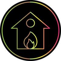 Burning House Line Gradient Due Color Icon vector