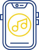 Music Line Two Color  Icon vector