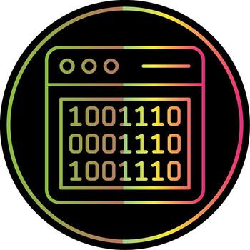 Binary Code Line Gradient Due Color Icon vector