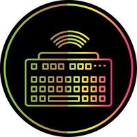 Wireless Keyboard Line Gradient Due Color Icon vector