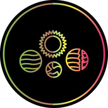Solar System Line Gradient Due Color Icon vector