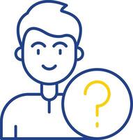 Question Line Two Color  Icon vector