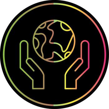 Save the Planet Line Gradient Due Color Icon vector