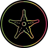 estrella de mar línea degradado debido color icono vector