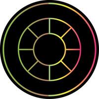 Color Wheel Line Gradient Due Color Icon vector