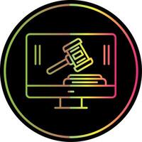 Auction Line Gradient Due Color Icon vector