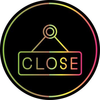 Close Line Gradient Due Color Icon vector