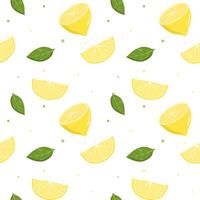 Lemon Slice Seamless Pattern vector