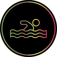 Swimming Line Gradient Due Color Icon vector