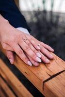 Wedding ring, celebration of wedding or engagement background photo