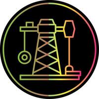 Oil Mining Line Gradient Due Color Icon vector