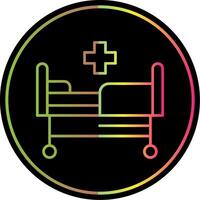 Hospital bed Line Gradient Due Color Icon vector